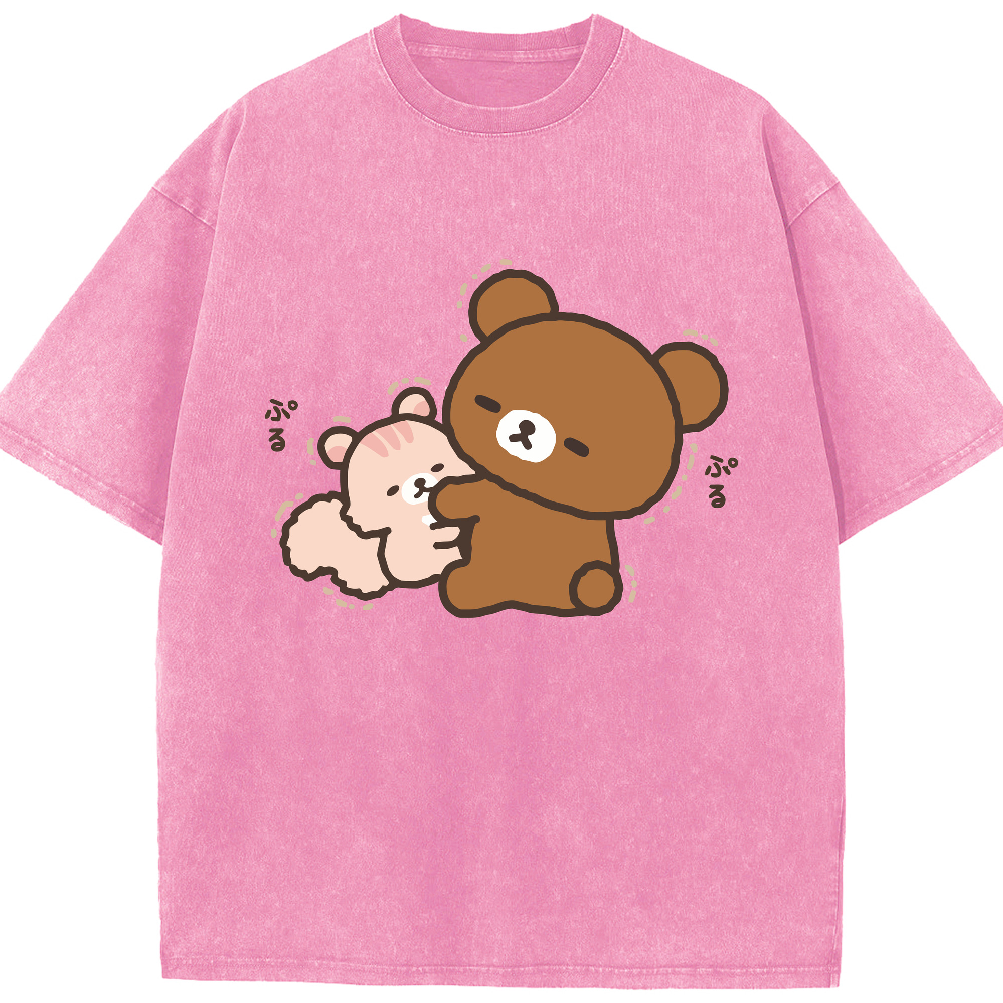 （画像用） リラックマ リラックマ キイロイトリ Rilakkuma Korilakkuma Kiiroitori 綿100% ヴィンテージ風 半袖Tシャツ（フロントプリント）